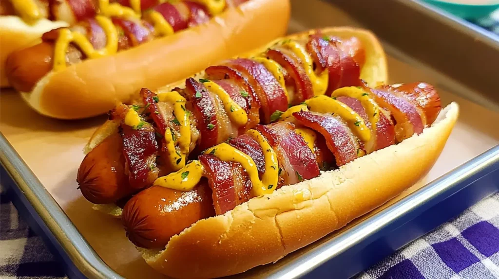 bacon wrapped hot dogs